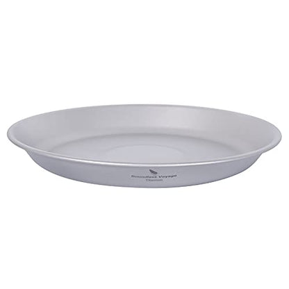 Boundless Voyage Ultralight Titanium Bowl Pan Plate Dish with Carry Bag Outdoor Camping Portable Tableware Cookware (Ti1111T (Shallow Plate)) - color: Ti1111T (Shallow Plate)