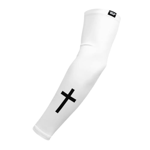 Faith Cross White and Black Arm Sleeve - color: Faith Cross White, size: X-Large