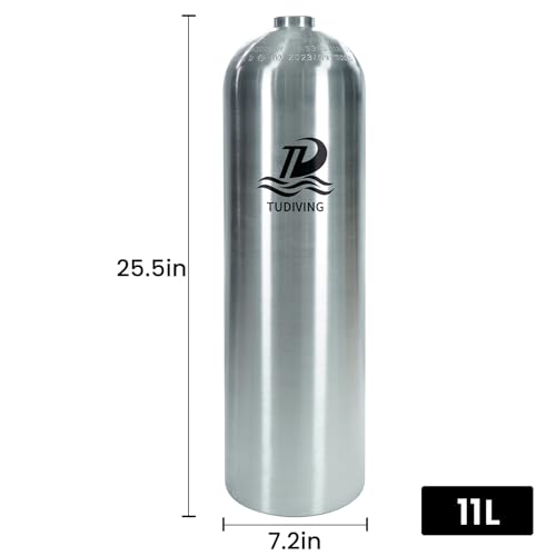TUDIVING-11.1L Scuba Tank | 80 cu. ft Aluminum Tank | 4500psi Diving Cylinders | Air Tank | Snorkeling Gear for Adults-NO DOT (11.1L diving tank) - color: 11.1l Diving Tank