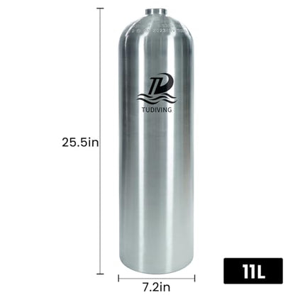 TUDIVING-11.1L Scuba Tank | 80 cu. ft Aluminum Tank | 4500psi Diving Cylinders | Air Tank | Snorkeling Gear for Adults-NO DOT (11.1L diving tank) - color: 11.1l Diving Tank