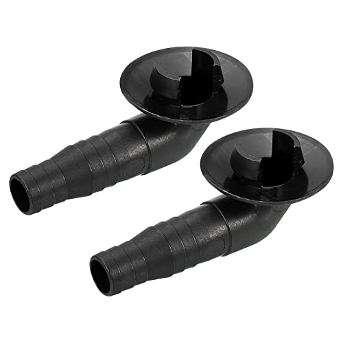 MECCANIXITY Air Conditioner Drain Hose Connector 19mm Tube Elbow Fitting Replacement Part Accessories for Mini-Split Window AC, Black Pack of 2