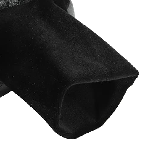 Sunnah Khuff Socks, Muslim Khuffain Socks Mosque Thermal PU Leather Polyester Plush Lining 36 To 41 EU Shoe Size (black elastic mouth)