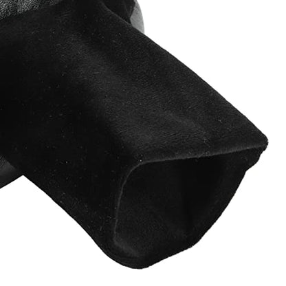 Sunnah Khuff Socks, Muslim Khuffain Socks Mosque Thermal PU Leather Polyester Plush Lining 36 To 41 EU Shoe Size (black elastic mouth)