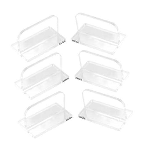 Cabilock 6pcs Clear Acrylic Aquarium Lid Handles Fish Tank Cover Replacement with Adhesive Stickers Easy to Install Transparent Grip for Fish Tank Lids