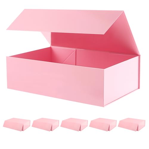 Large Pink Gift Boxes with Magnetic Lids for Present,6 Pack - color: Pink, size: 1 Count (pack of 6)