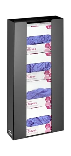 AdirMed VivaEssentials Quad Glove Box Holder, Wall Mount or Free Standing Black Acrylic Glove Holder - color: Black, style: Four Box Capacity