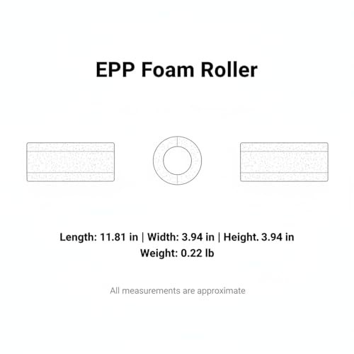 High-Density EPP Foam Roller for Exercise, Yoga & Fitness - 11.8 x 3.9 Inch Solid Core