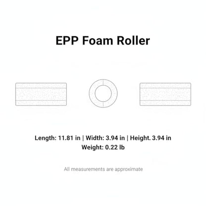 High-Density EPP Foam Roller for Exercise, Yoga & Fitness - 11.8 x 3.9 Inch Solid Core