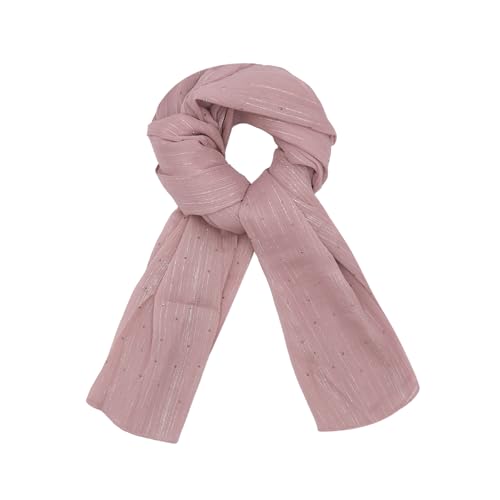 JUMISEE Sparkly Rhinestone Hijab Scarf for Women Glitter Wrinkle Chiffon Muslim Instant Hijab Long Scarves Head Wrap Shawls - color: Pink