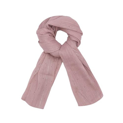JUMISEE Sparkly Rhinestone Hijab Scarf for Women Glitter Wrinkle Chiffon Muslim Instant Hijab Long Scarves Head Wrap Shawls - color: Pink