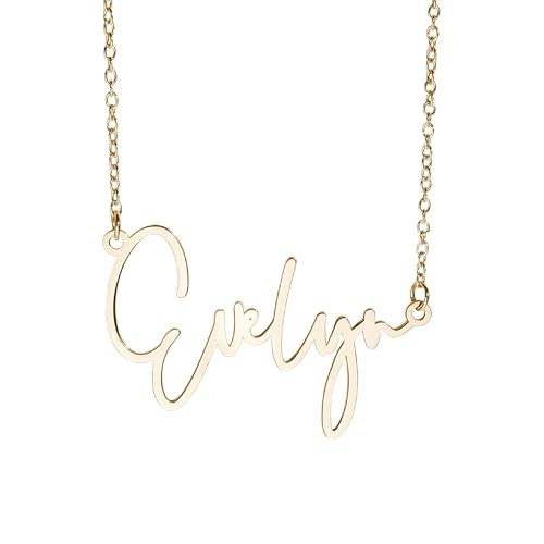 PicturesOnGold.com Custom Name Necklace For Women Personalized Name Necklace in Sterling Silver or Gold Necklace Personalized with any Name or Word - color: Gold Modern Script