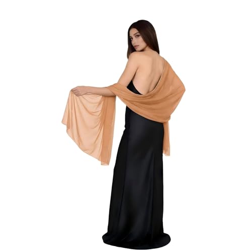 Premium Chiffon Hijab Rhinestone Long Scarf Shawl Wrap for Women Head scarf for Muslim Wedding Party Gift Packed - color: 001camel