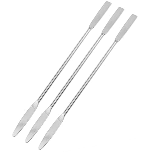 150mm/5.9inch Stainless Steel Lab Spatula Conical and Flat Tips for Experiments and DIY Processes 3PCS