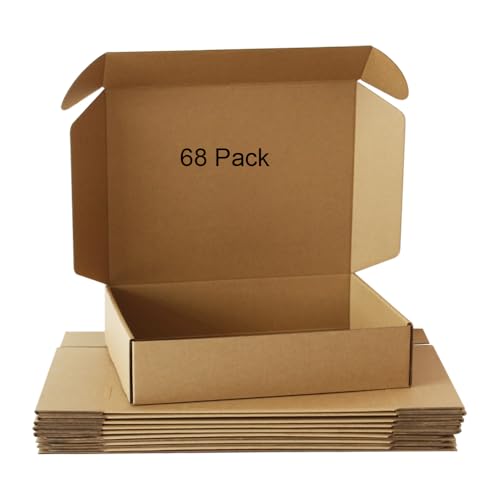 GDYIHANG12x9x3 Inches 68 Pack Brown Mail Order Boxes, Shipping Boxes,Mailing Boxes Corrugated Box Mailers Shipping,Storage Or Small Business Pac