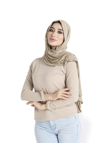 Premium Jersey Hijab Scarf for Women - Muslim Head Scarf - color: Khaki