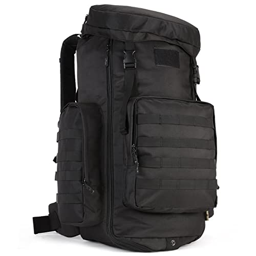 Hiking Backpack 70L Large 85L Tactical Backpack MOLLE Military Trekking Rucksack Black
