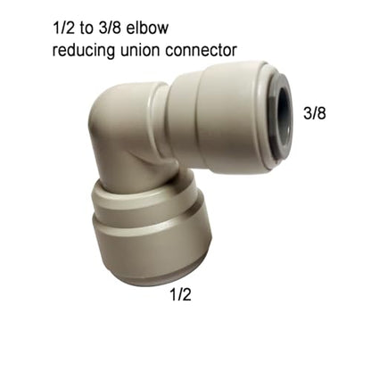 Acetal Copolymer 1/2" x 3/8" Tube OD (12.7mm) Tube Fitting, Reducing Union Elbow Connector,Push to connect for RO water filter system parts (pack of 5) - style: Union Elbow 1/2"x3/8"
