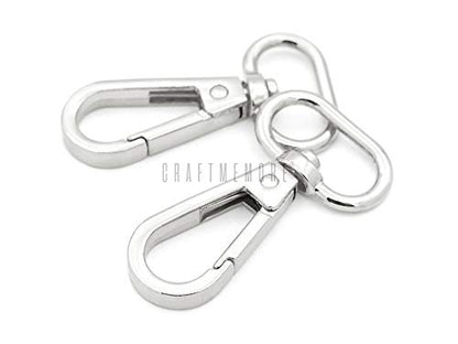 CRAFTMEMORE Snap Hook Swivel Push Gate Lobster Clasps Fashion Clips Purse Making FS10 Pack of 10 (Silver, 3/4 Inch) - color: Silver, size: 3/4 Inch