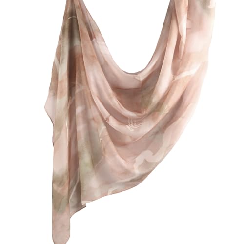 ZGMYC Watercolour Floral Printed Hijab Scarf for Women Soft Modal Cotton Instant Hijab Head Wraps Shawls Long Scarves - color: Color 28