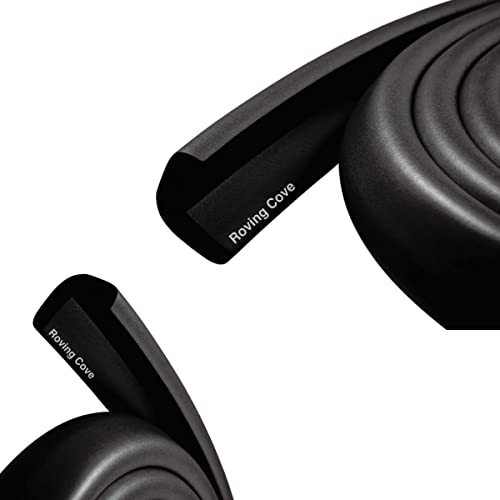 Roving Cove HeftyFit Edge Protector for Baby Proofing (9ft Large Edge Only), Heavy-Duty Soft Rubber Foam Furniture Edge Bumper Guards, Desk Edge Cushion, Wall Corner Covers, 3M Adhesive, Onyx Black - color: Onyx Black, size: Large 9 Foot (Pack of 1)