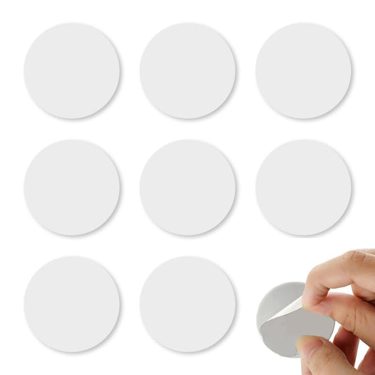 8 Pcs Adhesive Disk for Suction Cup Shower Suction Cup Adhesive Sticker Discs 80mm Circular Plastic Mounting Pads Heat Resistant Double-Sided Stickers Suction Items Coated Stick Pad Holder