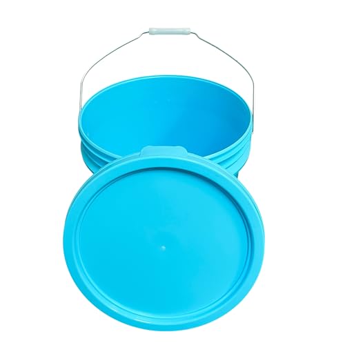 3.5 Gallon Bucket with Lid - Durable All Purpose Pail Food Safe, BPA Free, Commercial Grade (Aqua, 1) - color: Aqua
