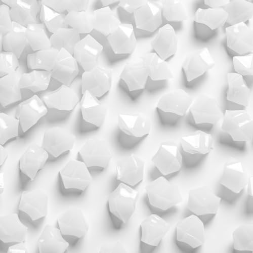DomeStar White Fake Ice Rocks, 150 PCS Acrylic Crystal for Vase Fillers | Fake Diamonds for Table Centerpieces Party Decor, Fish Tanks Decor Table Scatter DIY Craft Supplies - color: White