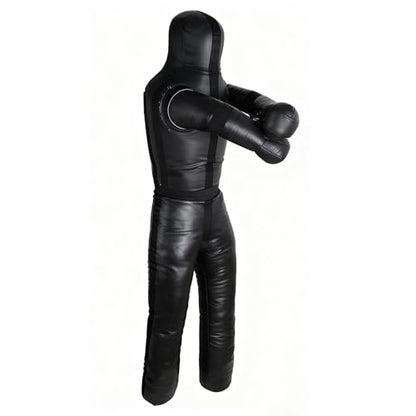 Luwint Unfilled Grappling Dummy - 6ft Leather Wrestling Dummy for MMA, BJJ, Jiu Jitsu & Martial Arts Training, Fillable Combat Practice Dummy with Arms & Legs
