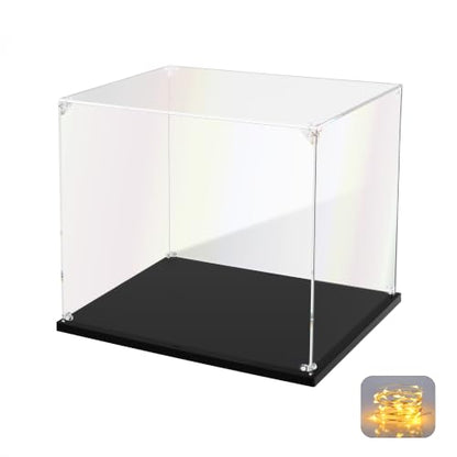 KOLIPI Acrylic Display Case for Collectibles, Clear Box 11.5x9.5x10 in | Plexiglass Box for Lego Figures Dolls Models, Dustproof Protection, Stable and Stackable, Assembly Required - size: 11.5x9.5x10 inches