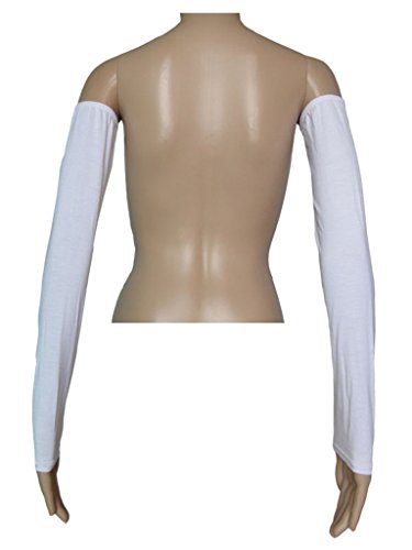 Women's Muslim Modal Arm Stretch Sleeves Cover - color: White