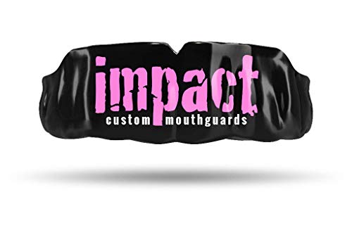 Impact Custom Professional MMA/Boxing/Muay Thai Mouthguard -(Branded Series) - color: Pink Logo Blk