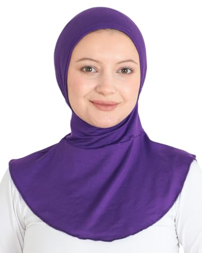 Prien Sport Hijab For Women, Muslim Head Scarf, Flexible Turban Girls, Chic Islamic Wear For Gym, Neck Collar Bonnet Viscose - color: Purple