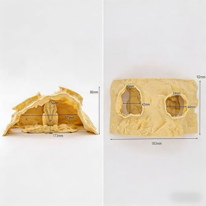 Resin Pharaoh Aquarium Ornament – Egyptian Pyramid Hideaway Cave for Aquatic Pets & Reptiles, Aquarium-Safe Fish Tank Decor, Unique Ancient Egypt Decorative Stone for Betta, Shrimp, and Small Reptiles