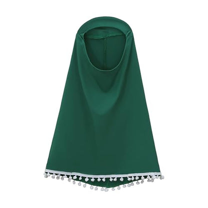 Prayer Set for Muslim Kid Girls Two Pieces Set Skirt Scarf, with a Prayer Rug and Rosary, Suitable East Dubai Clothes - color: Green, size: 3-4T