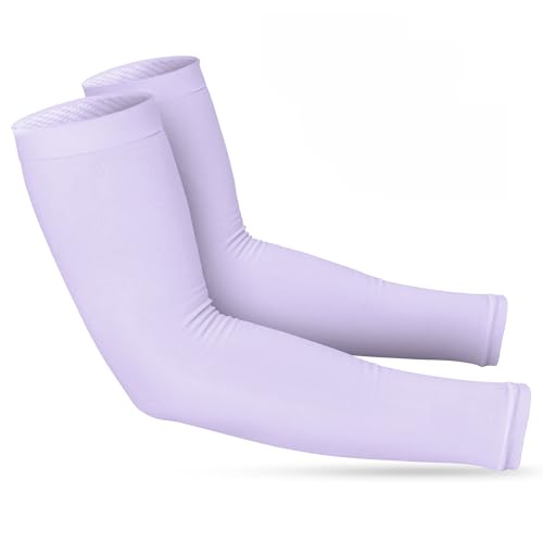 SportsTrail Cooling Arm Sleeves for Men & Women – Breathable, UV Sun Protection, Sports Arm Sleeves for Women, Men & Youth - color: 1 Pair: Pastel Purple