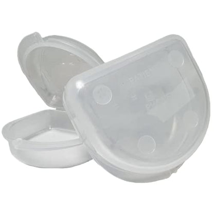 Dental Retainer Cases with Vent Holes, Clear, 2 Ct | High-Impact Durable Plastic, Write on ID Labels, 1-1/4" Depth, Stores Retainers, Aligners, Mouthguards, and Night Guards - color: Clear