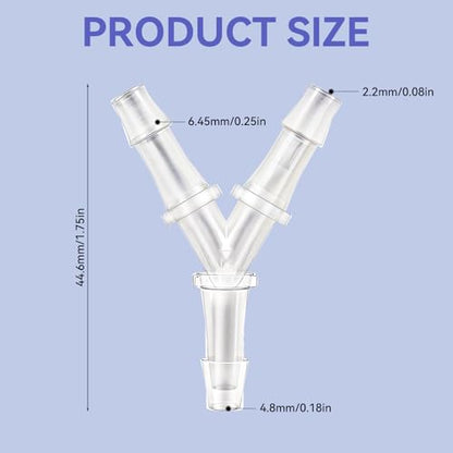Aquarium Air Pump Connectors, 4 Pcs Y-Shaped Aquarium Air Valve Plastic Barb Equal Y Tee Hose Pipe Connectors Anti-Shedding Fish Tank Adapters Splitter