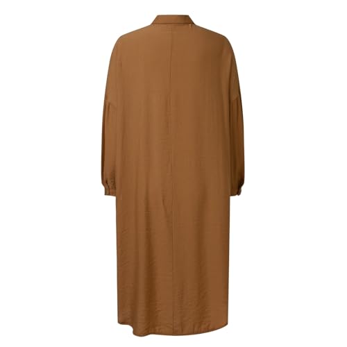 Prayer Clothes for Muslim Women One-Piece Long Sleeve Islamic Prayer Dress O Neck Lightweight Maxi Dress Dress - color: Yellow, size: X-Large