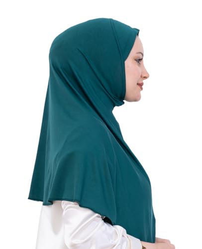 Prien Ready Hijab For Women, One Piece Muslim Instant Turban, Easy To Wear Long Head Scarf, Turkish Islamic Clothes For Abaya - color: Emerald