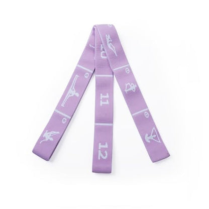 Yoga Strap with 10/12 Loops - Multi-Functional Stretch Band for Pilates, Dance, Gymnastics, Physical Therapy, Flexibility & Resistance Training, Ballet, Latin Workouts - color: Purple