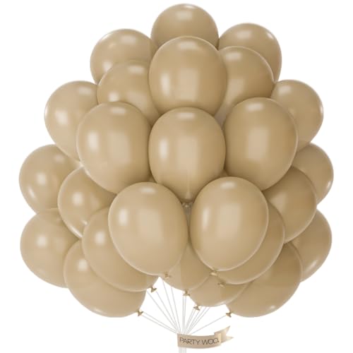 PartyWoo Light Brown Balloons 101pcs Nude Neutral Boho Tan Fall Color - color: Brown-f56