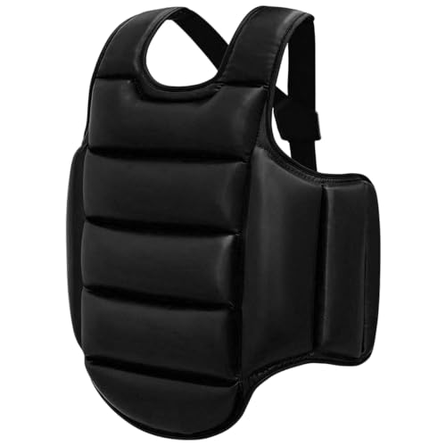 Boxing Body Protector, Reversible Chest Protector, Adjustable Taekwondo Sparring Gear, Sponge Boxing Training Equipment 160-180cm Body Gear - color: Black & White