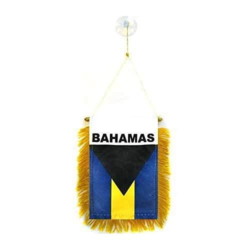 AZ FLAG Bahamas Car Flag 4x6 in 100D Polyester Suction Cup - color: Bahamas