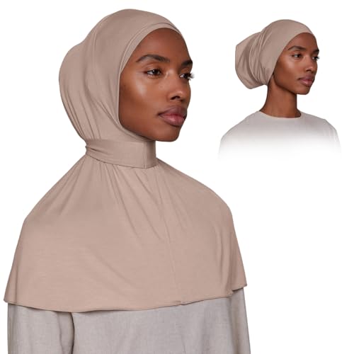 Slip-on Instant Premium Jersey Hijab with Undercap - Buttery Soft, Lightweight Hijab with Innovative Tie-Back Design - color: Vanilla