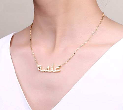 Handmade Arabic Name Necklace Personalized, Stainless Steel, Custom Thick Necklaces with Any Name, Customized Dainty Necklace Jewelry Gift, Customized Arabic Nameplate Pendant Gift for Mother