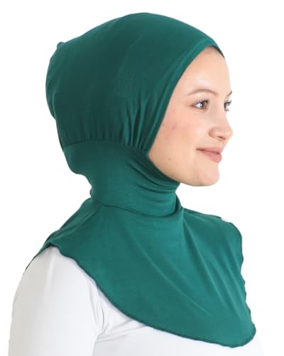Prien Sport Hijab For Women, Muslim Head Scarf, Flexible Turban Girls, Chic Islamic Wear For Gym, Neck Collar Bonnet Viscose - color: Emerald