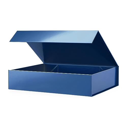 PACKHOME Gift Box 11.5x8x2.5 Inches, Sturdy Shirt Box with Magnetic Lid for Multiple Occasions (Glossy Blue) - color: 11x7.8x2.3 Inch-Blue-Pack of 1