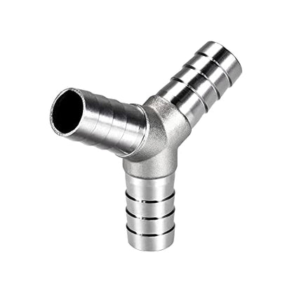 3/4" Hose Barb Fitting Equal Barbed Y Shaped 3 Way Wye Stainless Steel Tubing Joint Splicer Mender Adapter Union for Tubing Pipe Household Fuel Gas Liquid Air (2 Pcs with 6pcs Hose Clamps) - size: 3/4 Inch, style: 2 Pcs