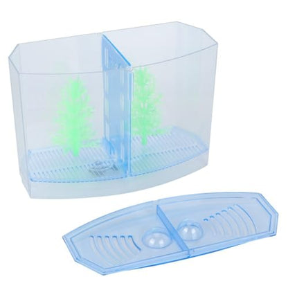 Mini Fish Breeding Box Acrylic Isolation Tank with Dirt Groove for Aquarium Fish Observation and Protection (Double) - size: Double