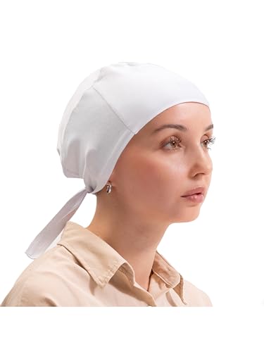 FabNest Women Hijab Undercap Islamic Muslim Under Scarf Hats Bonnet with Tie Back Non-Slip Breathable and Snug-Fit - color: White (1pcs)